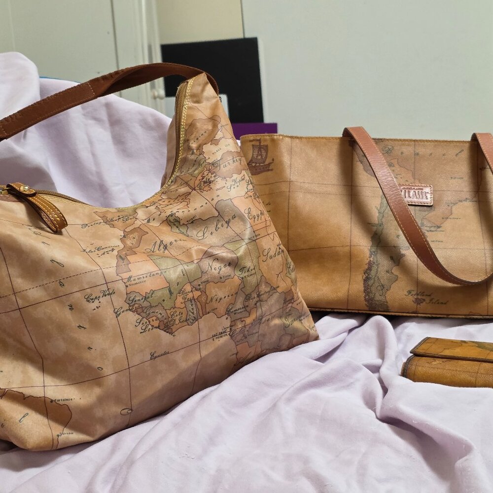 Alviero Martini 3 piece, Shoulder bag, laptop bag and a matching wallet